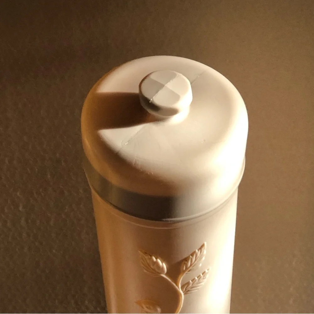 Vtg Blow Mold Bird & Vine Bathroom Toilet Tissue Paper Holder Storage Container